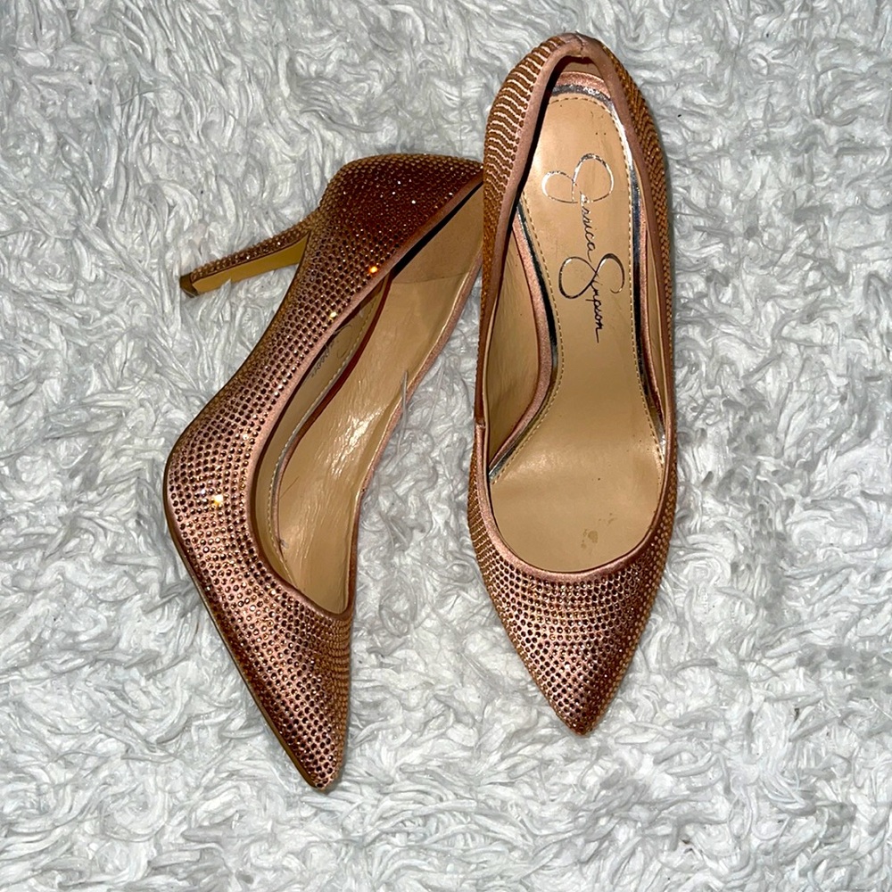 SPARKLE ROSE GOLD JESSICA SIMPSON HEELS
